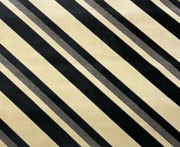 Lj Groundwork Sereno Stripe Malt Onyx Black Exclusive Velvet Fabric 1 Yard 50&quot;W - £140.67 GBP