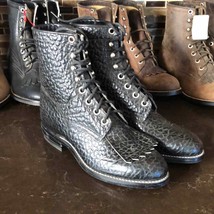 NEW Old Stock pebble print Justin black roper boots - $83.16