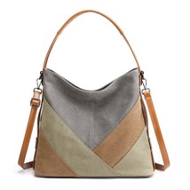 Fashion Woman Canvas Bag Large Pocket Shoulder Handbags Casual Tote 2022 Panelle - £41.01 GBP
