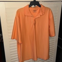 Men’s PGA Tour Peach/orange textured polo shirt - £11.56 GBP