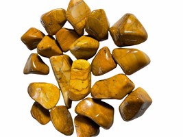 3x Yellow Jasper 25-30mm Tumbled Stone Reiki Healing Crystal Solar Plexus Chakra - £4.10 GBP