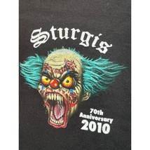 Sturgis T Shirt Scary Zombie Clown 70th Anniversary 2010 Size XL Black - £23.17 GBP