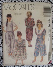 McCall&#39;s 5476 Children&#39;s Dress &amp; Jumpsuit in 2 Lengths &amp; Collar Size 4,5,6 - £5.27 GBP