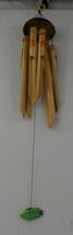 30&quot; Painted Bamboo Chimes Coconut Half Top Hanging Green Fish Calming Sound Nwot - £11.57 GBP