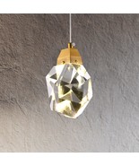 Small Crystal Pendant Light, Modern Brass Dimmable, D4.72” X H59.05” 1Light - $71.29 CAD