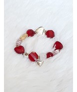 AVON Holiday Beaded Bracelet &quot;RED&quot; (Stretch Bracelet) ~ NEW!!! - £10.92 GBP