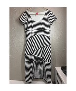 Ruby Ribbon Black White Striped Fitted Sheath Dress Shapewear Preppy Siz... - $49.95