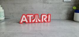 Atari Logo Sign 3D Printed Display Red White Game Room Decor Retro Video... - $13.72