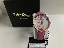 New Juicy Couture Ultra Slim Leather Strap Rose Gold Pink Women's Watch - £198.10 GBP