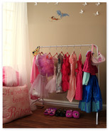 Children's Garment Rack, Dress Up Storage-  Includes 10 Black Velvet Hangers - $56.95