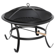 22&quot; Outdoor Burning Fire Pit Bowl Bbq Grill Backyard Patio Stove Fireplace - £53.93 GBP