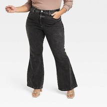 Women&#39;s High-Rise Flare Jeans - Ava &amp; Viv Black Wash 18 - £23.50 GBP