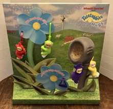 Vtg 2000 Teletubbies Hugs Clip On Mc Donalds Happy Meal Toys Display Rare Complete - £36.75 GBP