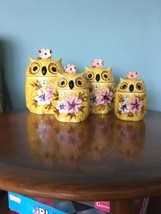 Set Of 4 Napco Owl Canisters C-7807 / Cookie Jar - £178.05 GBP