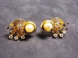 Womens Vintage Estate 14K Gold Diamond Sapphire Earrings, 10.1g E1788 - £1,047.83 GBP