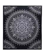Black &amp; White Double Bed Spread / Wall Art - Lotus Flower - £16.31 GBP