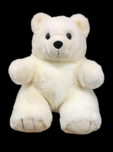 Vintage Pot Belly Bear America Wego RARE 18&quot; Ivory White Stuffed Animal Plush - £51.95 GBP