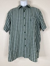 The North Face Green Plaid Shirt Button Up Short Sleeve Mens XL - $13.39