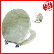 Modern Molded Wood Toilet Seat in Green Marble - Quick Installation &amp; Ea... - $1,446.27 MXN