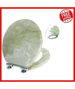 Modern Molded Wood Toilet Seat in Green Marble - Quick Installation &amp; Ea... - $1,434.22 MXN