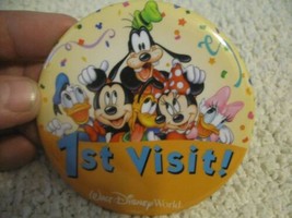Disney 1 Button 1st First Visit WDW Pin Mickey Mouse Minnie Donald Daisy... - $6.79
