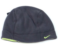 Nike Reversible Gray &amp; Lime Fleece Beanie Skull Cap Boy&#39;s 8-20 NWT - £23.38 GBP