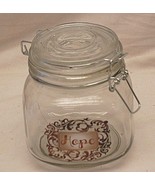 Hope Clear Glass Canister Jar Hinged Locking Lid - £13.23 GBP