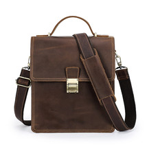 Men&#39;s Bag Luxury Genuine Leather Shoulder Bag for iPad 11&#39;&#39; Lock Designer Causal - £136.09 GBP