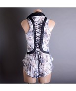 Black Gray Womens Evening Sheer Lace Corset Back Victorian Steampunk Got... - $41.13 CAD