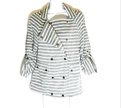 Jacket Roly Poly Size S, M, L Gray/White Women Knit Snap Front Pockets NEW - £11.18 GBP