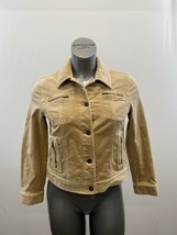 Liz Claiborne Women&#39;s Small Beige Button Up Jacket Long Sleeve Cotton  - $7.92