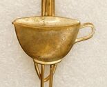 Vintage Mens Costume Jewelry 1930's Era Teacup Brassy Pot Metal Tie Clas... - $12.86