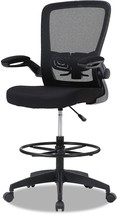 Drafting Chair Tall Office Chair Mid-Back Mesh Ergonomic Computer Chair High - £106.56 GBP