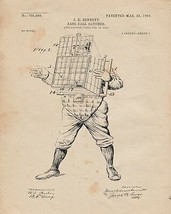 8711.Decorative Poster.Patent invention.Baseball catcher.Home interior design - £12.94 GBP+
