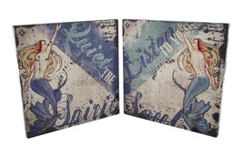 Zeckos Pair of Inspirational Mermaid Canvas Art Prints 12 X 12 - £32.26 GBP