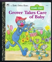 ORIGINAL Vintage 1987 Sesame Street Grover Takes Care of Baby Golden Book   - $14.84