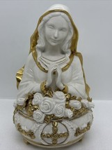 The Franklin Mint AVE MARIA Hand-Painted Fine Porcelain Music Box 8” Gol... - £21.72 GBP