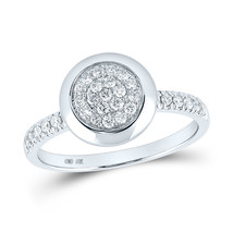 10kt White Gold Womens Round Diamond Circle Cluster Ring 1/3 Cttw - $494.80