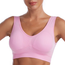 Compression Wirefree High Support Bra for Women Everyday Wear Exercise Pink - £10.35 GBP