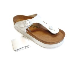 Papillio By Birkenstock Gizeh Grooved Vegan Leather Thong Sandals Womens Size 7 - £85.18 GBP
