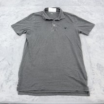 American Eagle Shirt Mens L Gray Polo Chest Button Short Sleeve Collared Top - £17.90 GBP