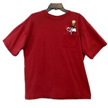 Acme Clothing Co. Vintage 1991 Large Red Embroidered Tweety &amp; Sylvester T-Shirt - £15.69 GBP