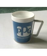 Vintage PPG industries blue white plastic mug cup Pittsburgh paint glass... - €17,15 EUR