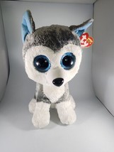 TY Beanie Boo Plush Slush Gray Siberian Husky Dog Large 16” Stuffed Animal - £18.78 GBP