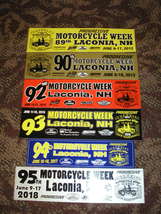 8 LACONIA New Hampshire MOTORCYCLE WEEK Stickers Decal Bike lot - £39.22 GBP
