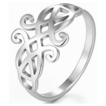 Celtic Infinity Knot Ring Silver Stainless Steel Viking Norse Band Sizes 6.5-10 - £10.17 GBP