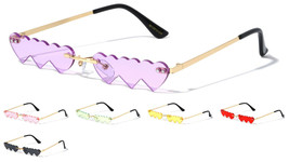 SLIM RIMLESS TRIPLE HEART SHAPED LENSES SUNGLASSES LUXURY FUTURISTIC HIP... - €6,05 EUR
