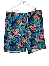 St. John&#39;s Bay Men Shorts Swim Trunks Floral Drawstring Elastic Waist XLT NWT - £14.64 GBP