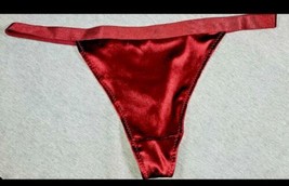 Soft Silky Shiny Velvet Satin Red String Thong Panties SZ-L Romantic Sexy - £11.71 GBP