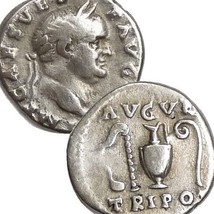 VESPASIAN. Pontifical Tools of Sacrifice, Simpulum, Jug, Lituus Denarius... - $344.36 CAD